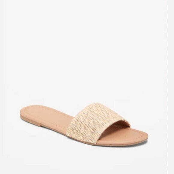 Old Navy Woven Slides Raffia Sandals - Picture 1 of 4